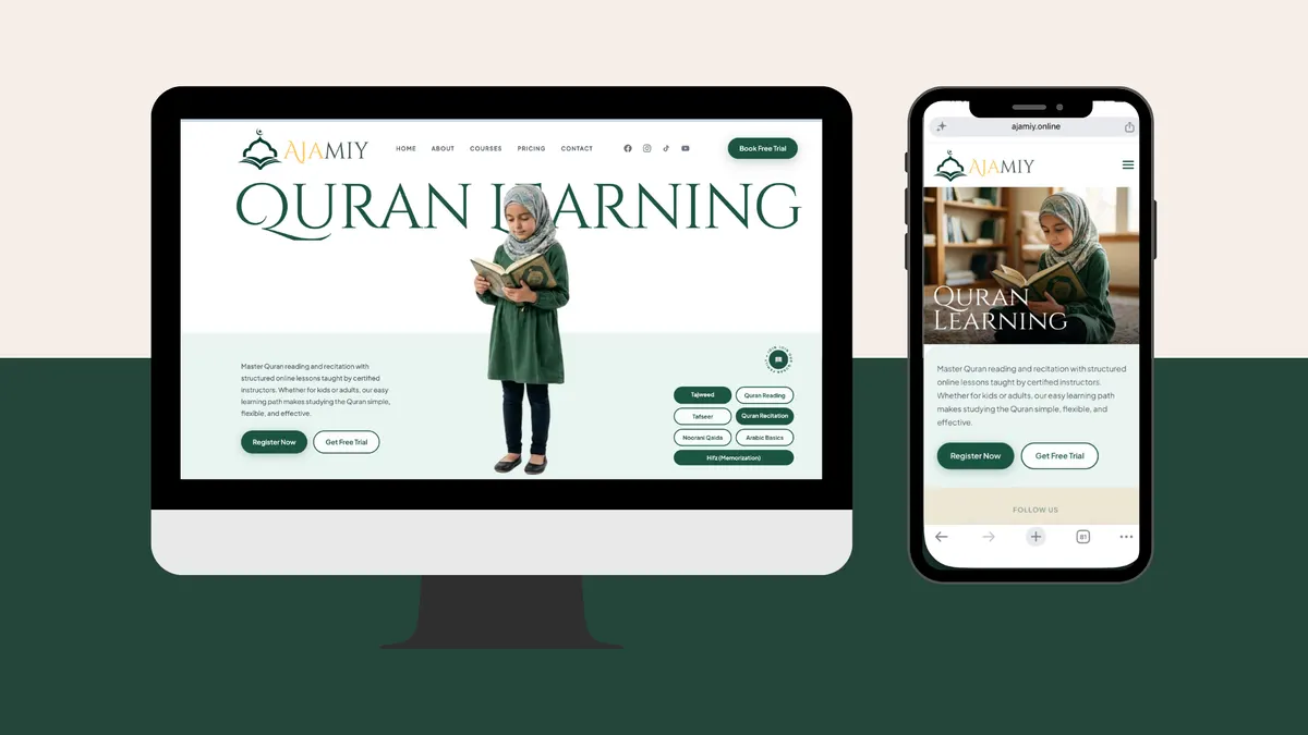 Ajamiy online Quran school website